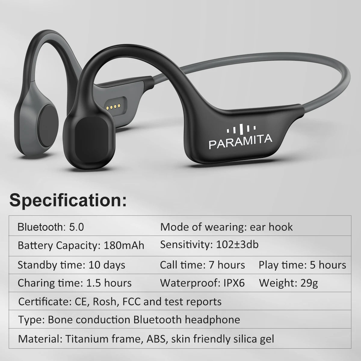 2024 Classic DG08 Bone Conduction Headphone Wireless Bluetooth Headset with MIC BT 5.3 Waterproof for Sport Running Workouts