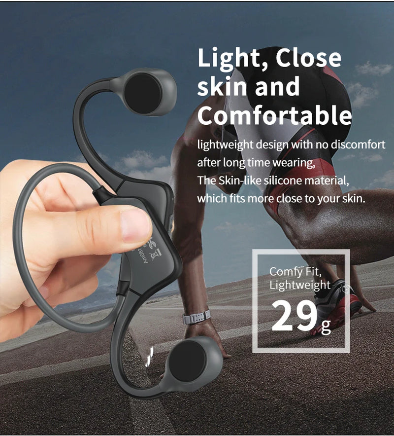 2024 Classic DG08 Bone Conduction Headphone Wireless Bluetooth Headset with MIC BT 5.3 Waterproof for Sport Running Workouts