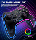 Controller 7039 for Switch with RGB Lights,Turbo,Wake-Up Function,Supports Multi-Platform&App Control,Transparent Gamepad
