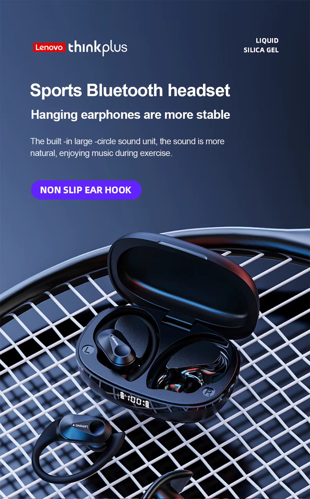LP75 Sports Wireless Earphones with Mics,Button Control, LED Power Display,Hifi Stereo Sound Bluetooth 5.3 TWS Headphones