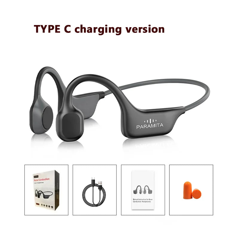 2024 Classic DG08 Bone Conduction Headphone Wireless Bluetooth Headset with MIC BT 5.3 Waterproof for Sport Running Workouts