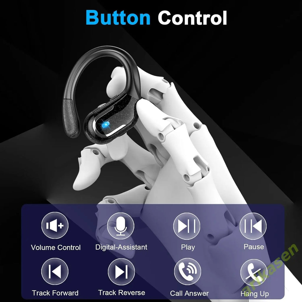 75Hrs Bluetooth 5.3 Earphones IP7 Waterproof Wireless Headphones with ENC Noise Cancelling Mic Deep Bass for Sports Workout Gym